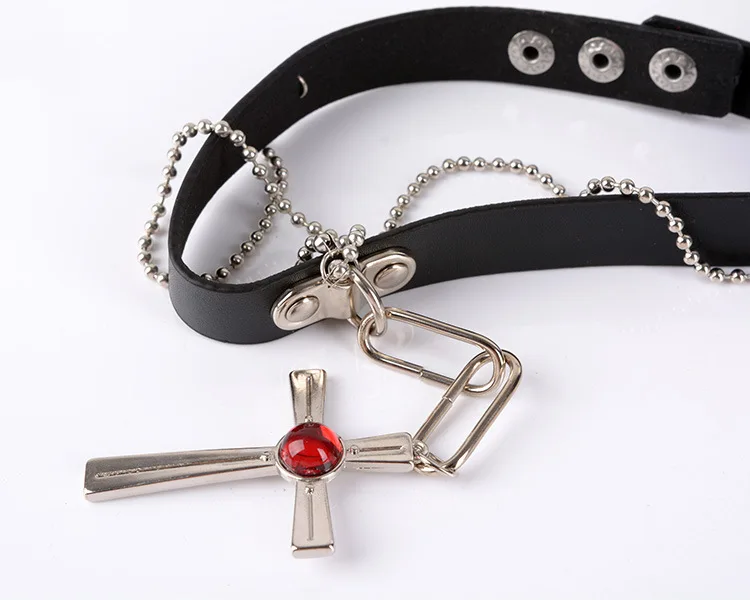 Rosario to Vampire Akashiya Moka Cross Red Crystal Cosplay Necklace