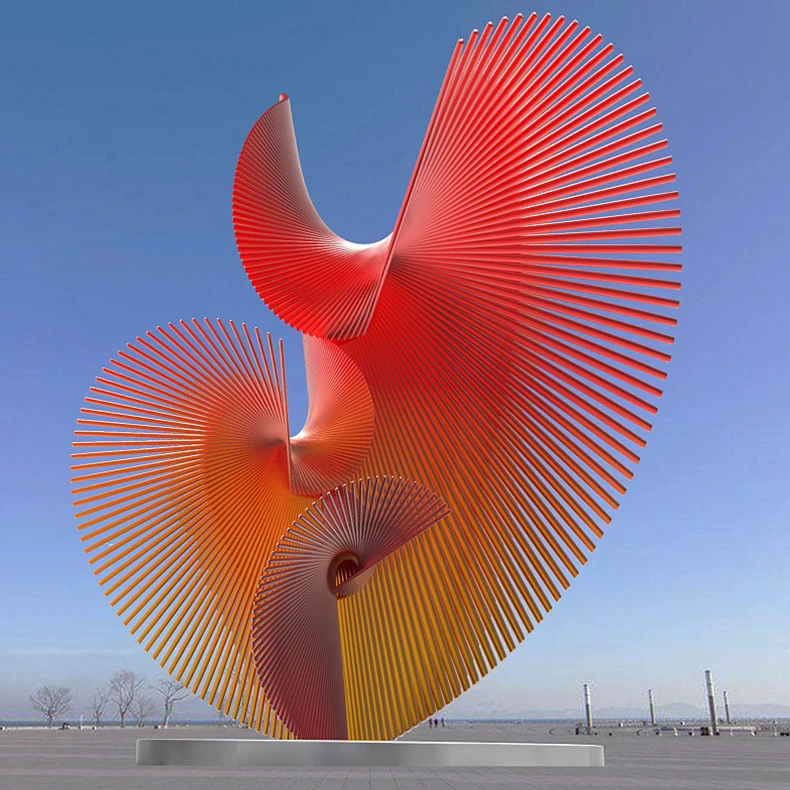 K124 Phoenix statue custom city landmark outdoor decoration stainless steel abstract sart display sculptures