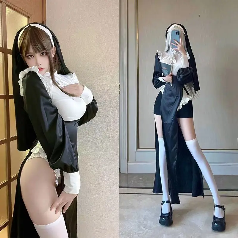 Sexy nun dress uniform hot Nun attire nun cosplay costume