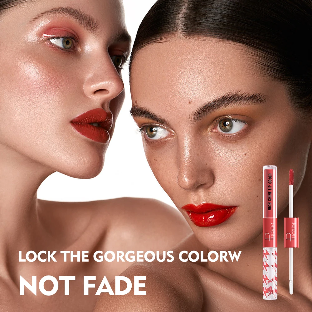 Private Label Lip Makeup High Quality Double Ended Lip Glaze And Lip Oil Waterproof Long Wear Liquid Lipstick OEM Makeup