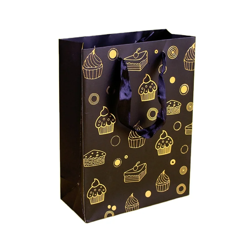 12Pack Gloss laminated brown paper bags Christmas Custom Kraft shopping bag paper shopping bags