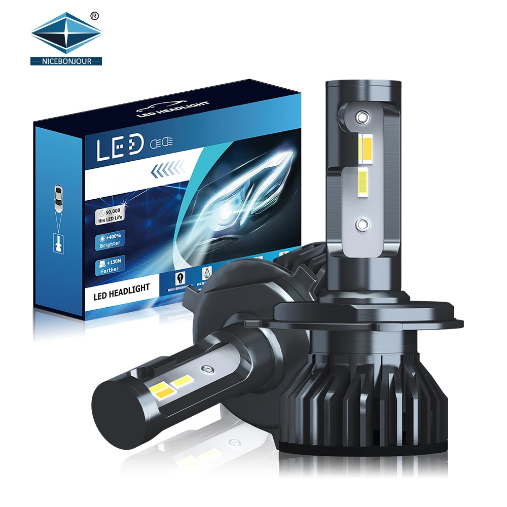 Auto Lighting System Led Light 56W CSP Chip H1 H4 9005 9006 Led Headlight Dual Color