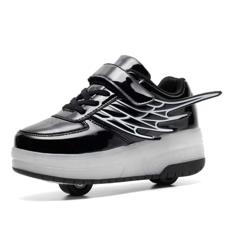 Manufactory High Quality USB Charge Boys Girls Sports Sneakers Colors Lights PU Flashing skates New Cool style Kids Roller Shoes