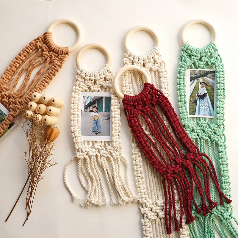Boho Handmade Gift Polaroid Holder Macrame Photo Display Hanger Picture Frame Wall Hanging