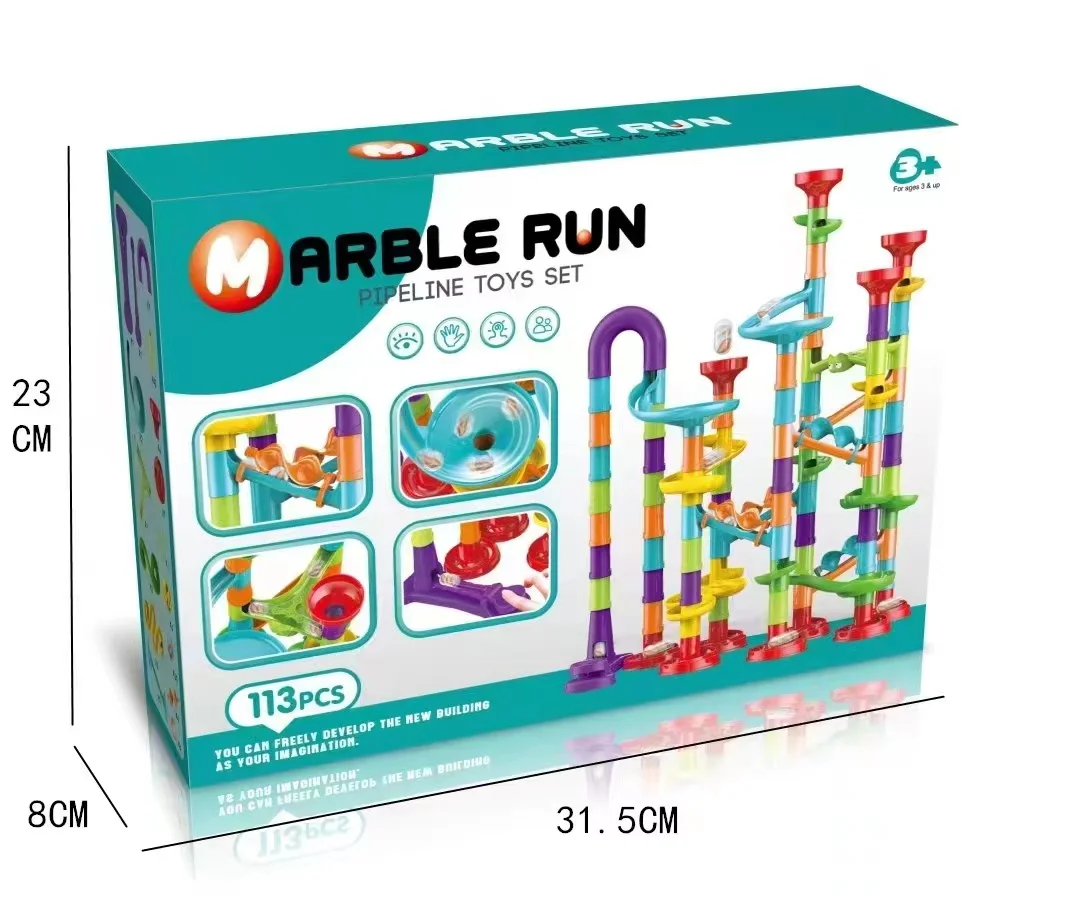 Hot selling Marble Run Toy Set 113pcs Pack Educational Toys For Kids Marble Run Building Blocks