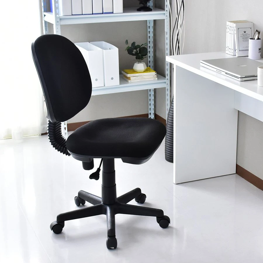 Ergonomic Typist Armless Computer Table Adjustable Traditional Fabric Swivel Office Chair
