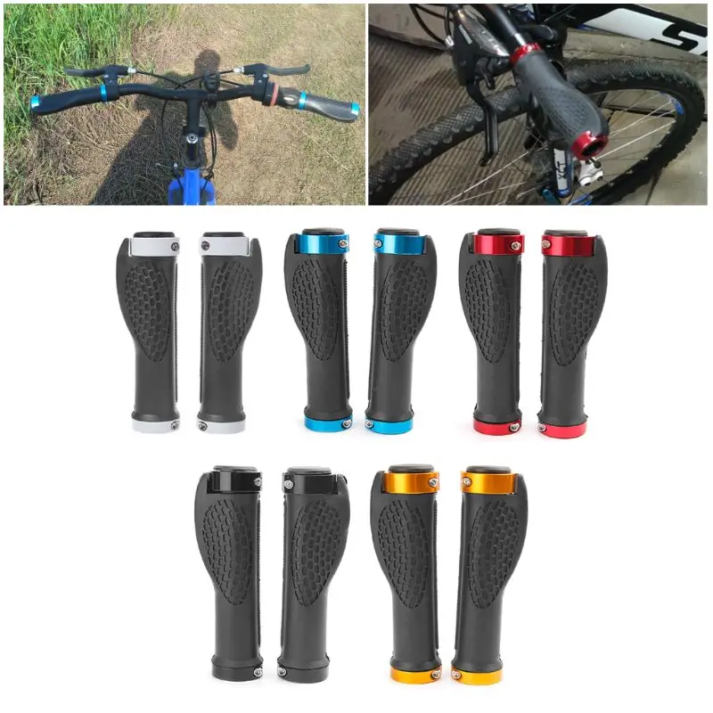 Bicycle Grips Soft Rubber MTB Mountain Bike Shockproof Anti-Slip Handlebar Cover Double Lock On Ergonomic Cycling Handle Grips