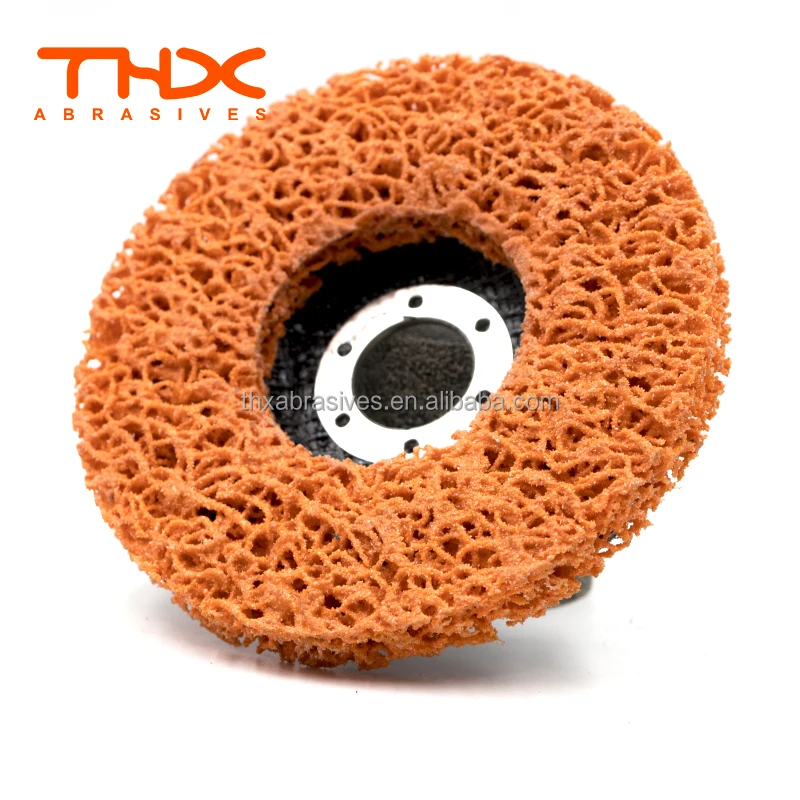 Orange 115 mm Strip Discs for Removing Paint, Oil, Wood Poly Disc Angle Grinder Clean & Strip Disc 115x22.23mm
