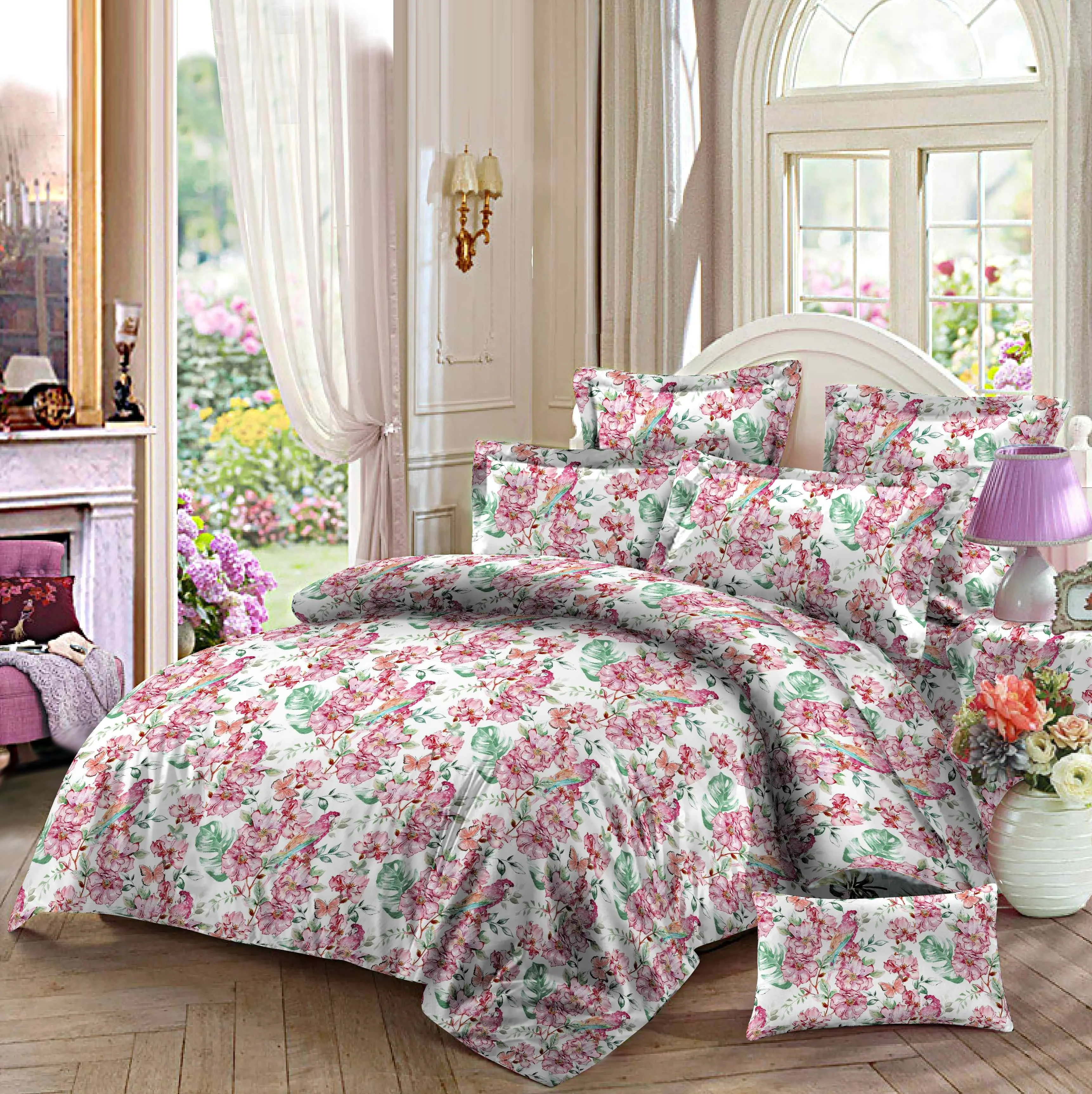 100 polyester microfiber fabric disperse pigment printed fabric new design for hotel home bed sheet for bed sheet set