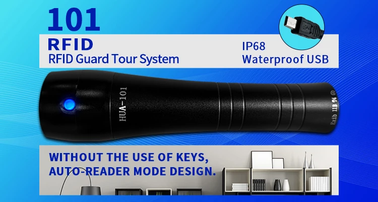 Anti-Explosion Gas stations RFID Guard Patrol Tour Checkpoint System 125kHz Guard Tour Wand Reader