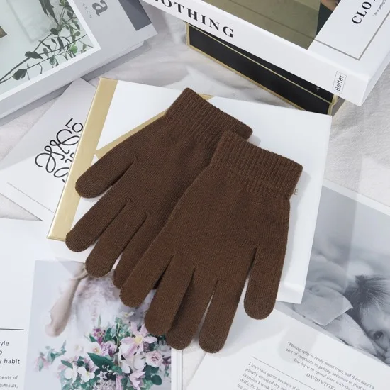 Wholesale Custom Factory Direct Warm Winter Gloves For Men And Women Thick Wool Knitted Gloves