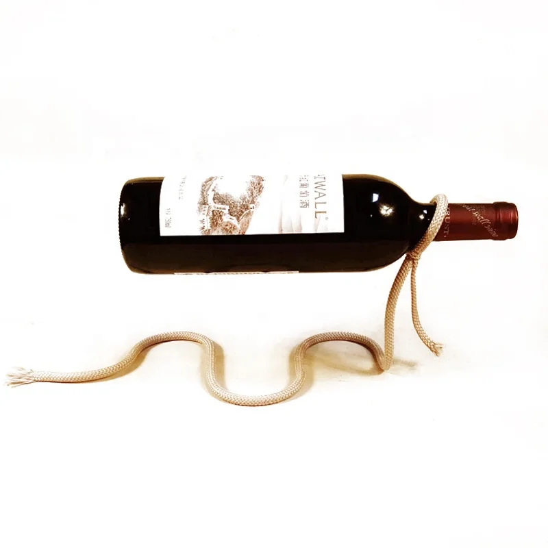 Creative Design Wine Bottle Holder Restaurant Store Desktop Cabinet Decor Magic Floating Rope Wine Metal Rack