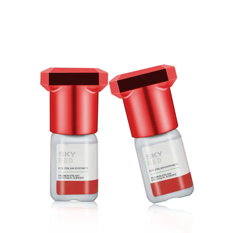 5ml Original Package Sky Red Eyelash Glue high quality Long Lasting Adhesive Customize Non-irritating Fastest Gel For Grafted