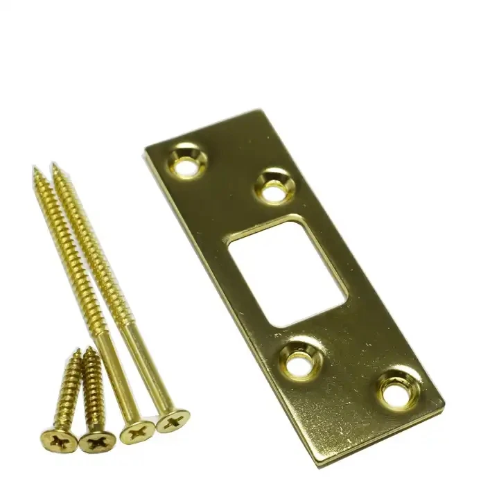 America hot sale polished brass or satin brass door lock strike plate