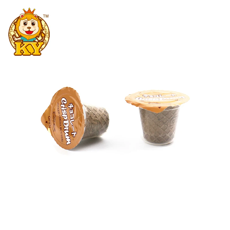 Candies supplier wholesale custom 8.5g mini chocolate cup with biscuit ball