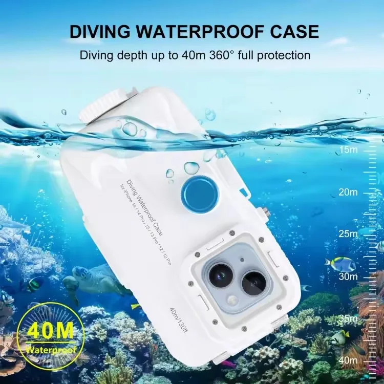 SinoDiving 2024 For IPhone 14 Plus 14 13 12 11 Pro Max 40m 130ft Phone Underwater Housing Cover Waterproof Phone Diving Case