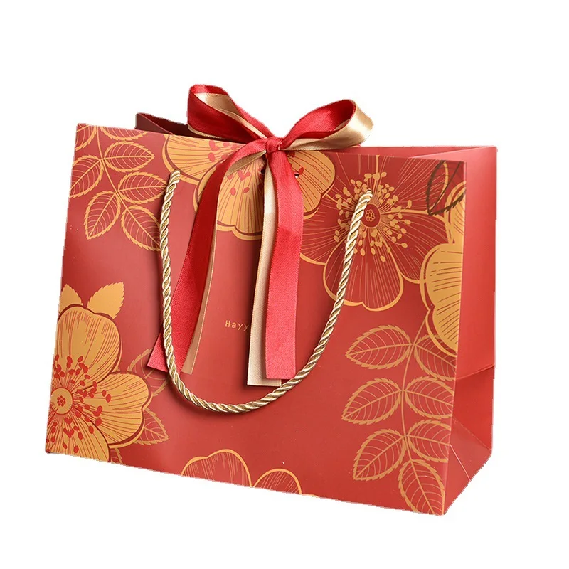 Chinese Supplier Printing Colored Recycled Paper Merchandise Bag Wholesale Custom Paper Gift Bag