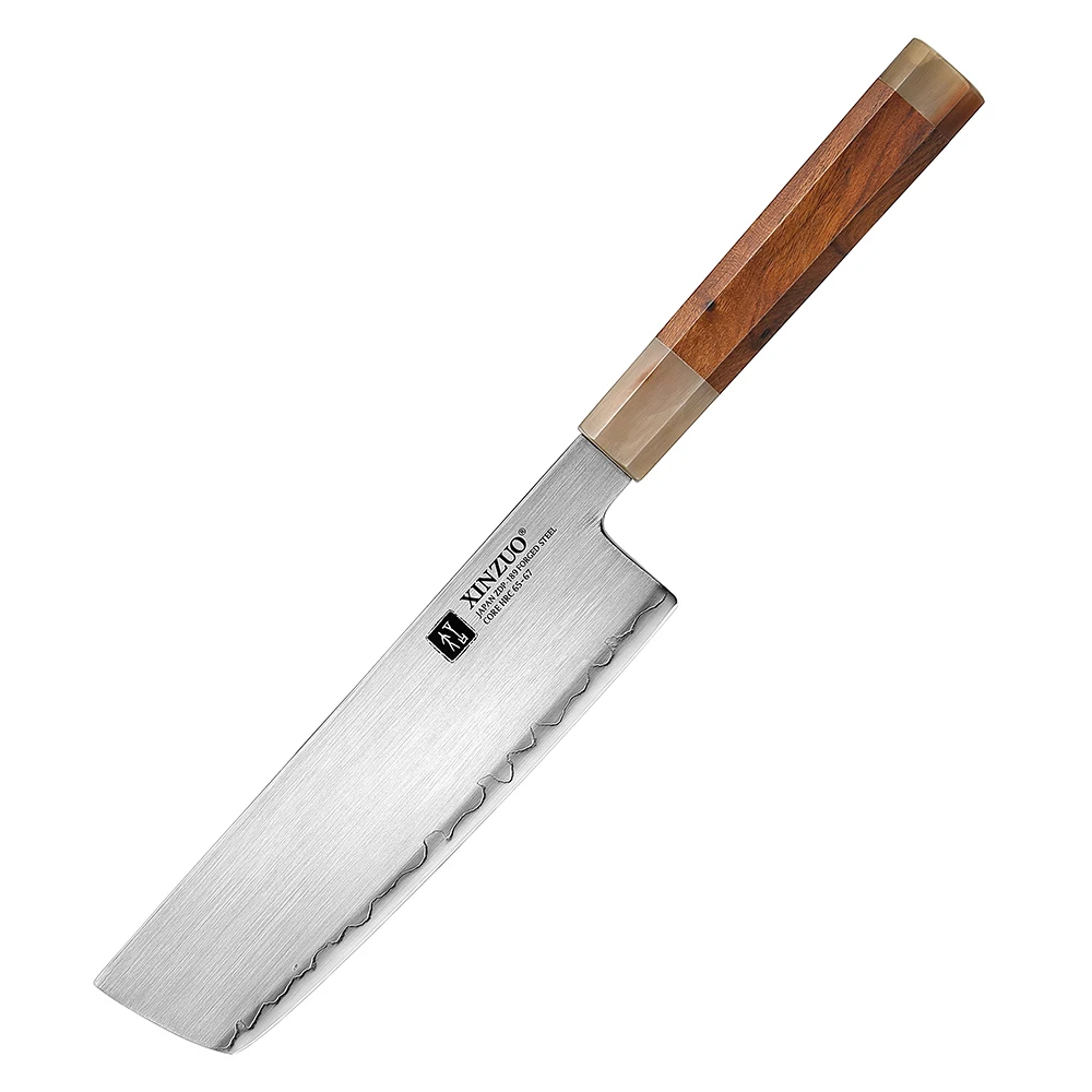 XINZUO ZDP189 Composite Steel Japanese Nakiri Knife Super Sharp Kitchen Vegetable Knives Octagonal Desert Ironwood Handle NEW