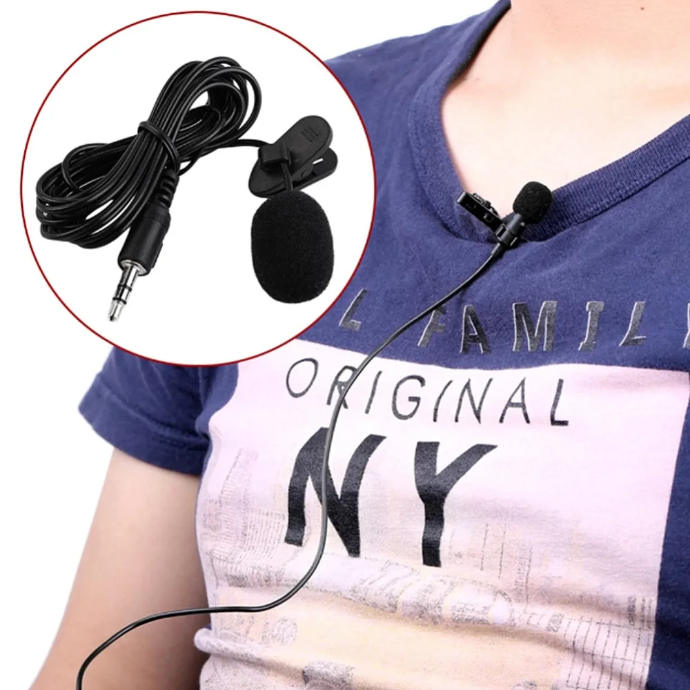 MINI Microphone Professional 3.5mm Jack Clip-on Lapel Recording Mini Mobile Phone Mic for PC Laptop Portable Clear Lound Speaker