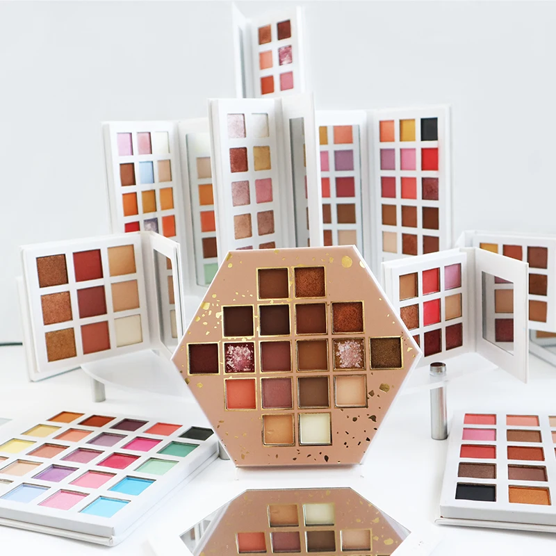 Custom Eye Shadow Empty Private Label Logo Waterproof Makeup Cosmetics Glitter Pallets Pigment Single Nude DIY Eyeshadow Palette