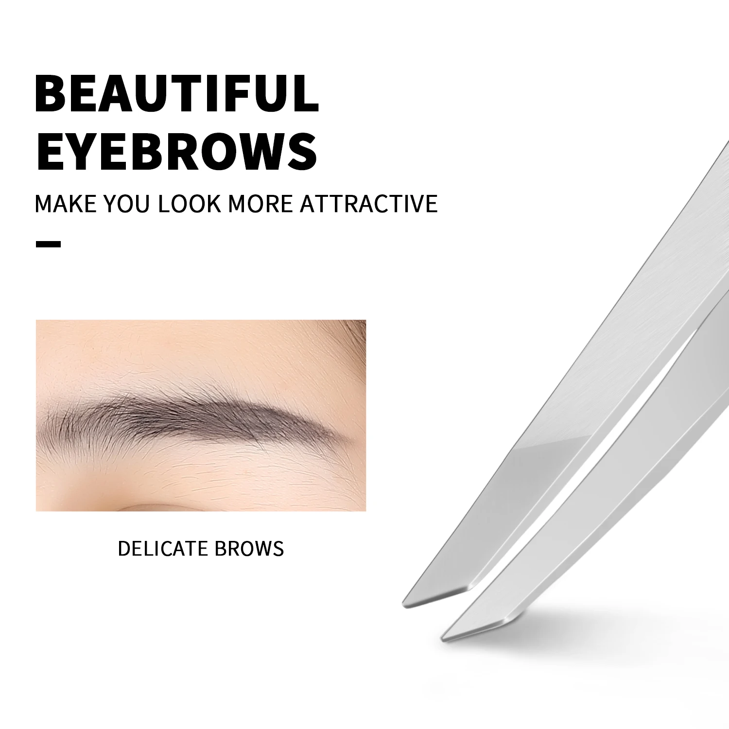 Customization Eyebrow Tweezers  Private Label Best Slant Eyebrow Tweezers Stainless Steel Hair Removal Eyelash Tweezers