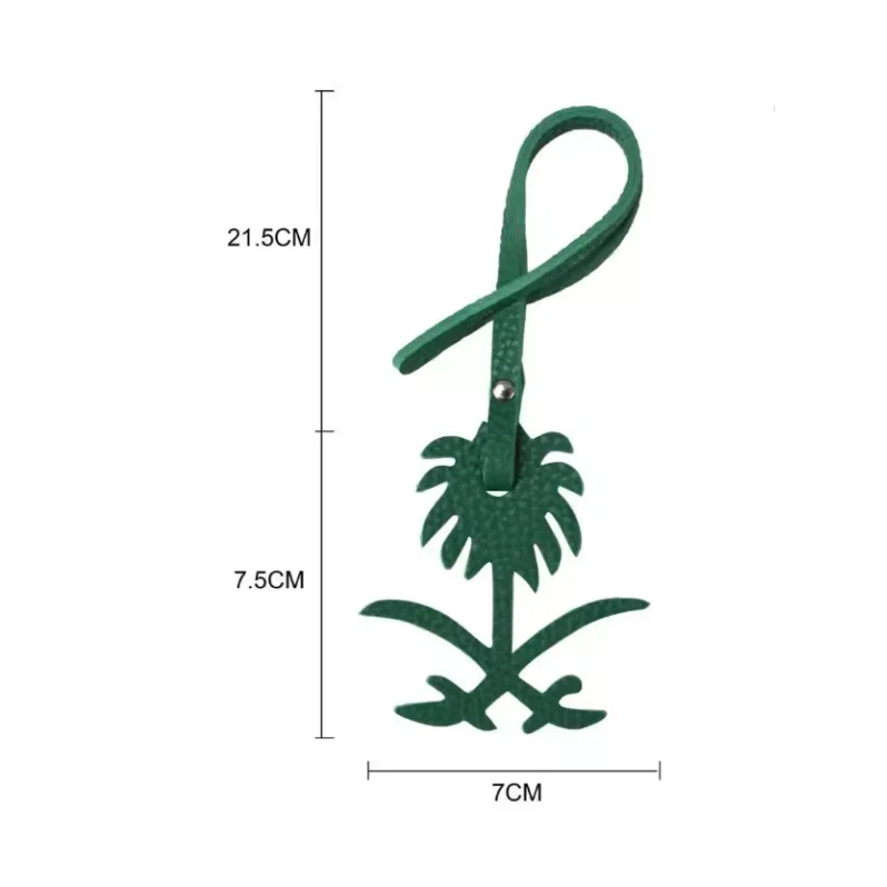 Wholesale PU Leather Saudi Map Palm Tree Bag Charms Keychain Backpack Pendant Women Bag charms Accessories