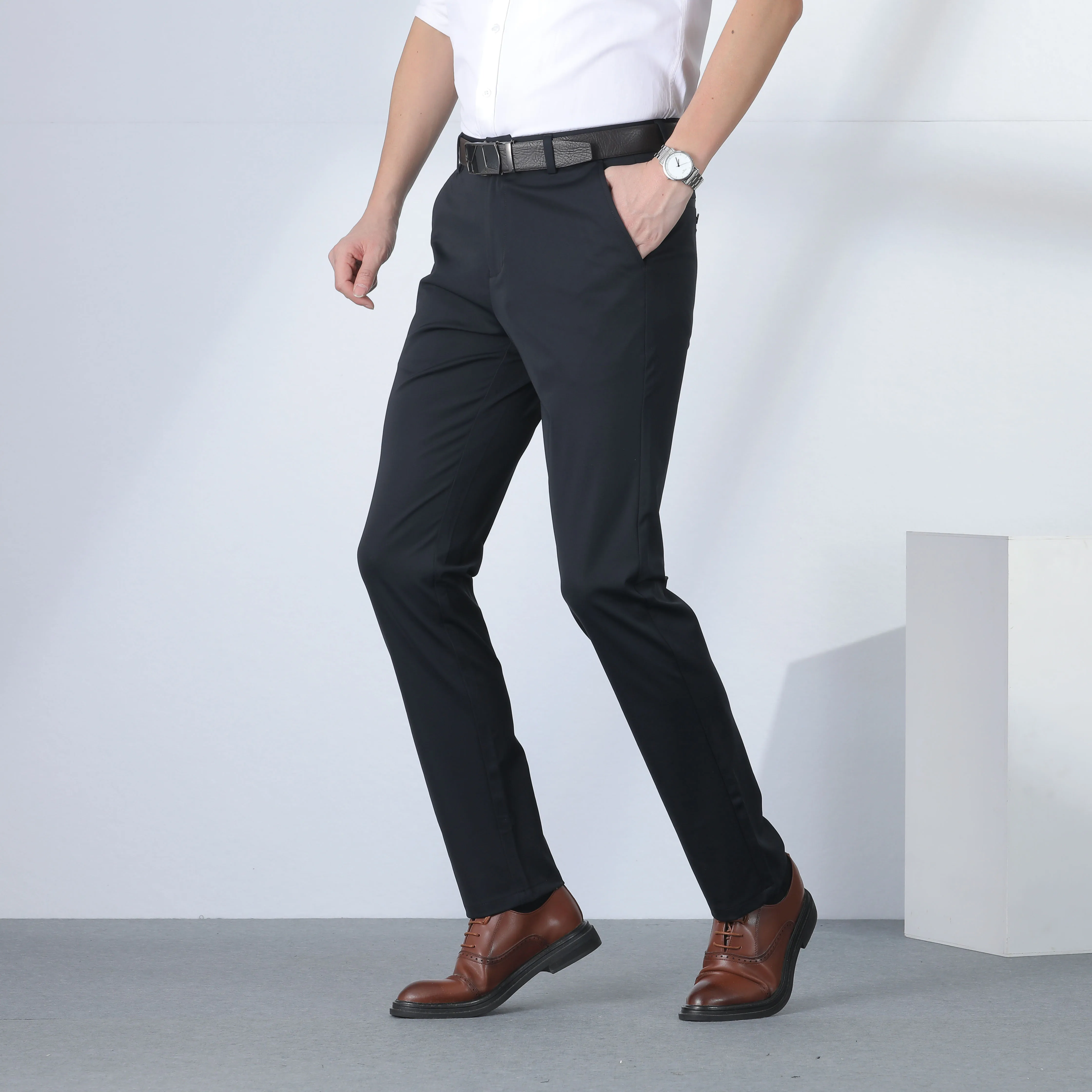 Оптовая продажа, удобные дышащие деловые мужские формальные брюки, одежда