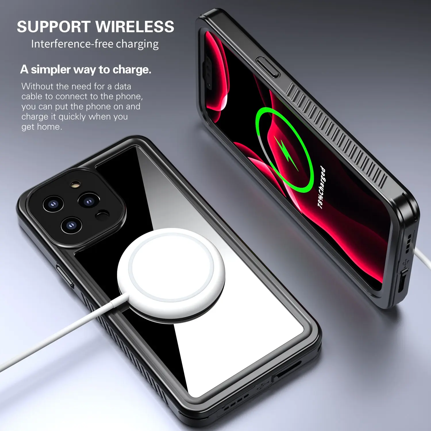 [AMZ Hot Sell] High quality PC TPU Combination Full Sealed Waterproof Cell Phone Cover for iPhone 12 13 14 15 Pro Max Plus