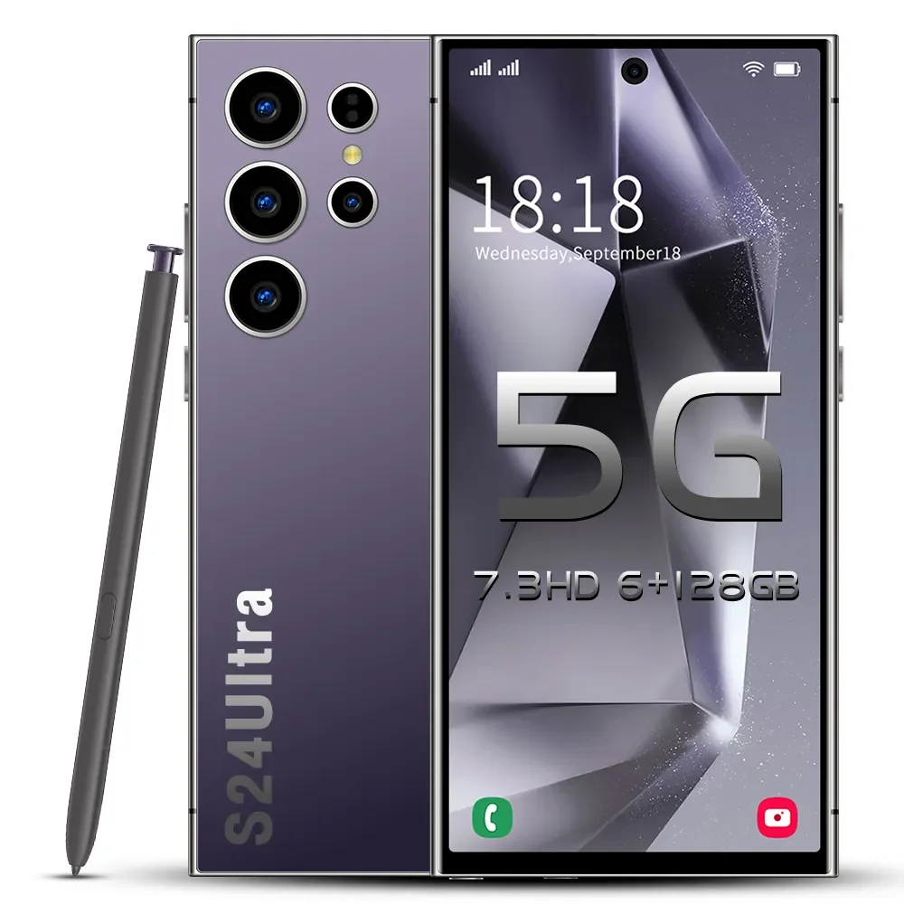 Лидер продаж 7 3 дюймов телефон с быстрой зарядкой 4G Wi-Fi S23 S24 мобильный 6 + 128G ультра смартфон