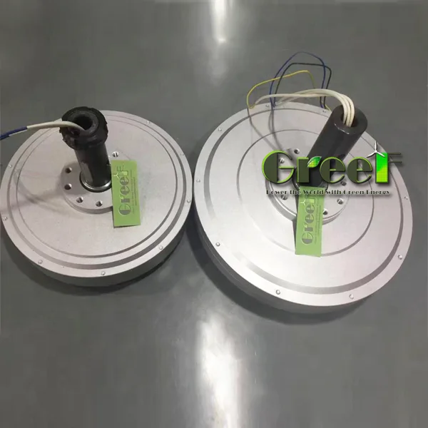 5000W 5KW 100RPM Low RPM Low Torque Low Weight Coreless Permanent Magnet Wind Generator, axial flux coreless generator