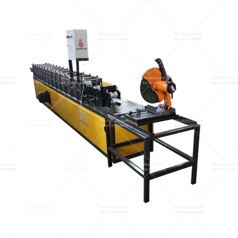Galvanized cold steel saw cutting slat roller shutter door making roll forming machine