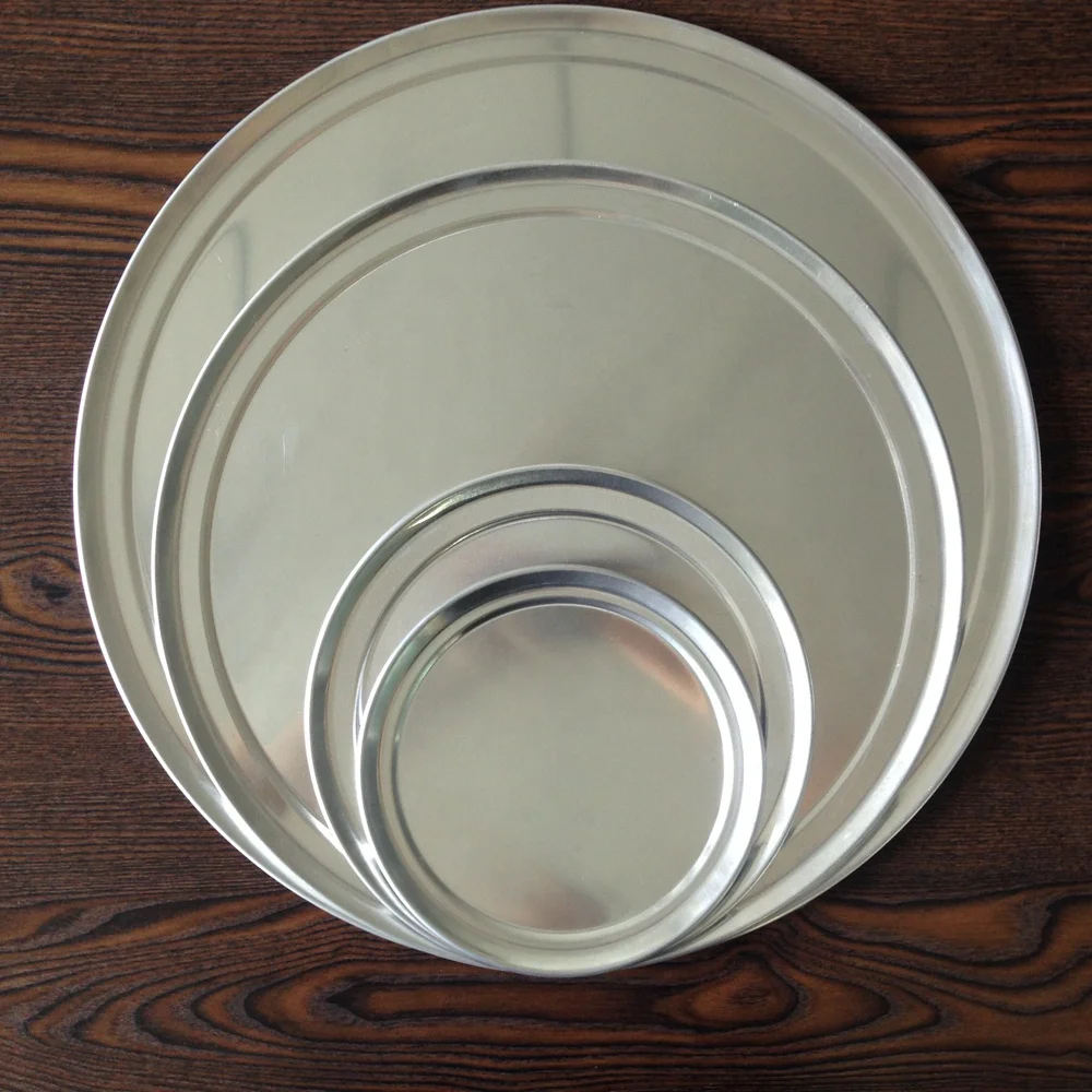Food Grade 1060 Aluminum Alloy 32cm Pizza Pan Tray with Wide Rim