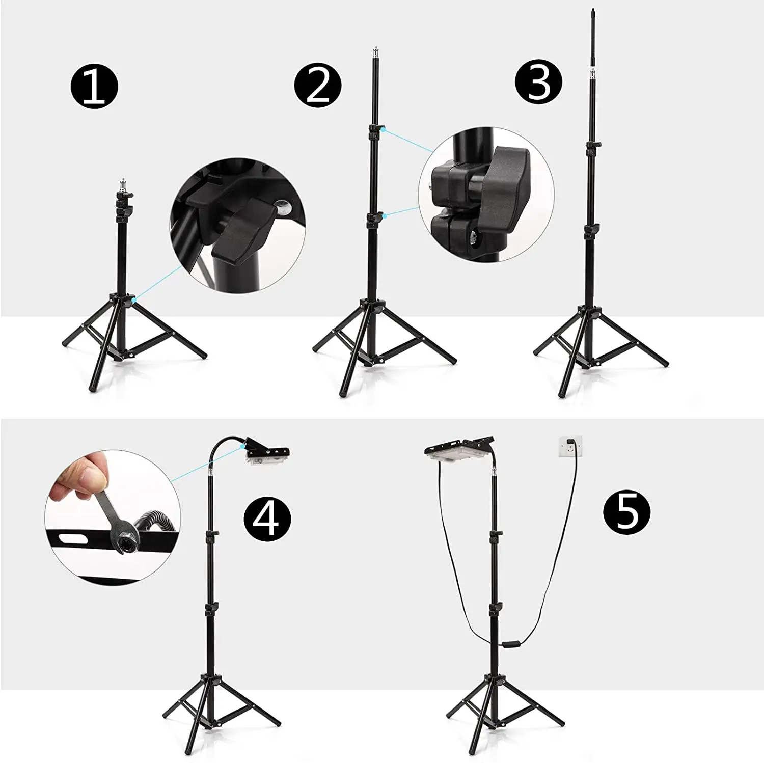Tripod Stand Lamp ON/OFF Switch 150W LED Grow Light for Indoor Plants