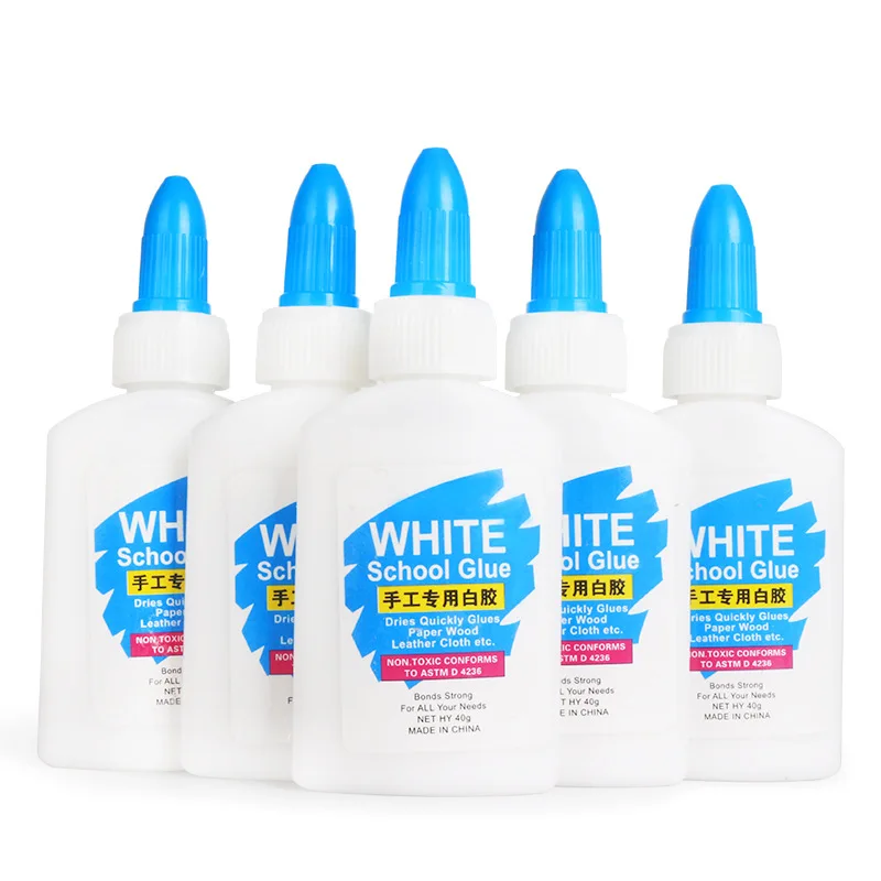 Канцелярские товары для школы многоцелевые нетоксичные деревянные и моющийся белый клей с щеткой