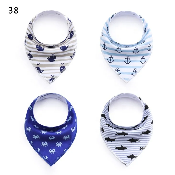 cotton organic plain teething custom unisex boho korean boy girl set  bandana drool baby bib