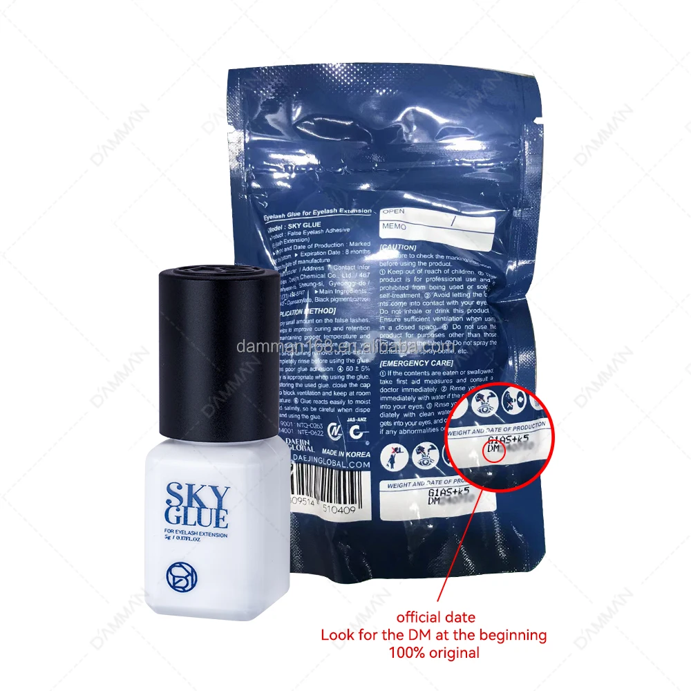 SKY Glue S+ Black Cap 5ml 1-2S Dry Strong SKY Adhesive Glue Accept Change Bottle and Cap Professional Eyelash Glue