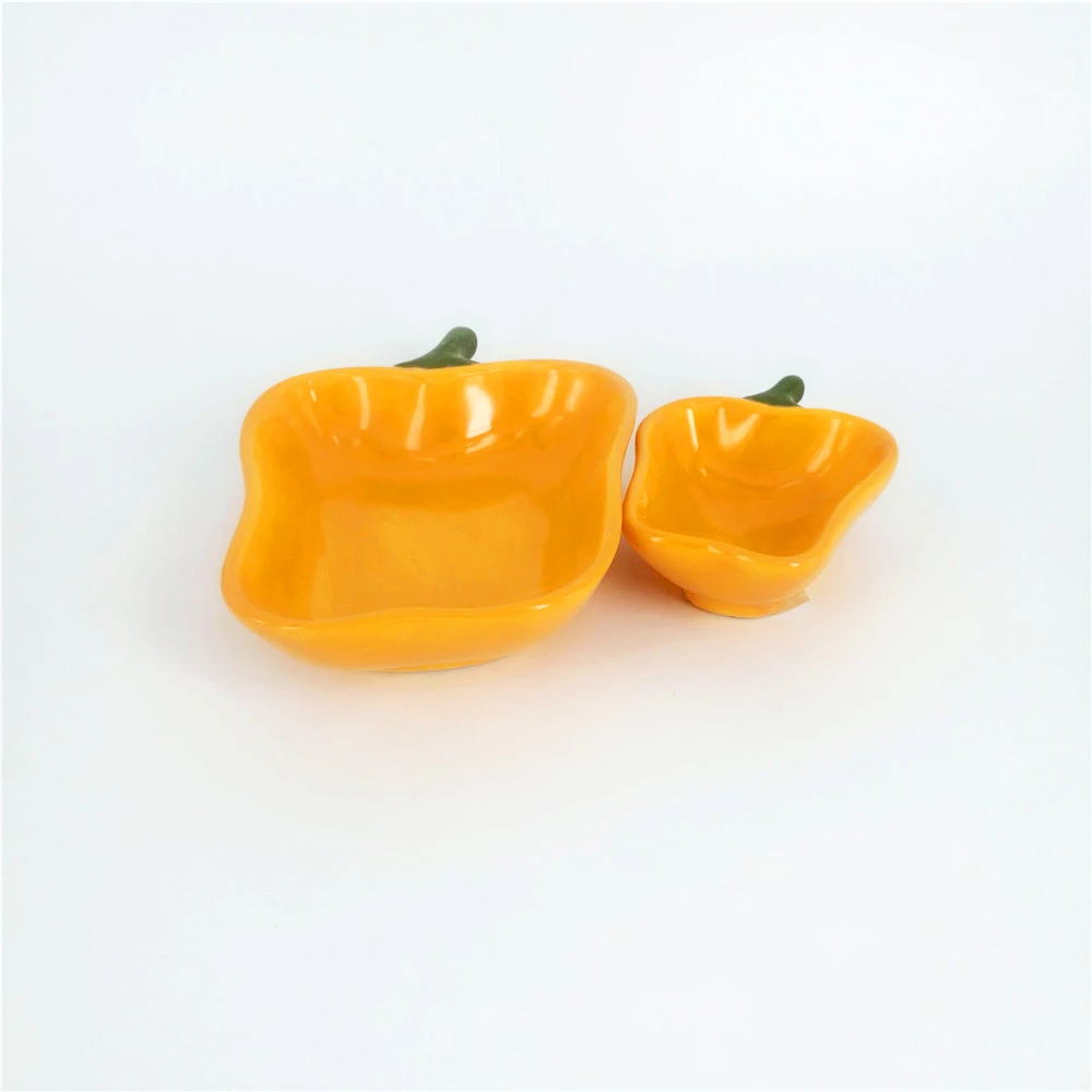 Food grade Lovely small Vegetable Shape serving dish mini Ceramic Sauce Dishes