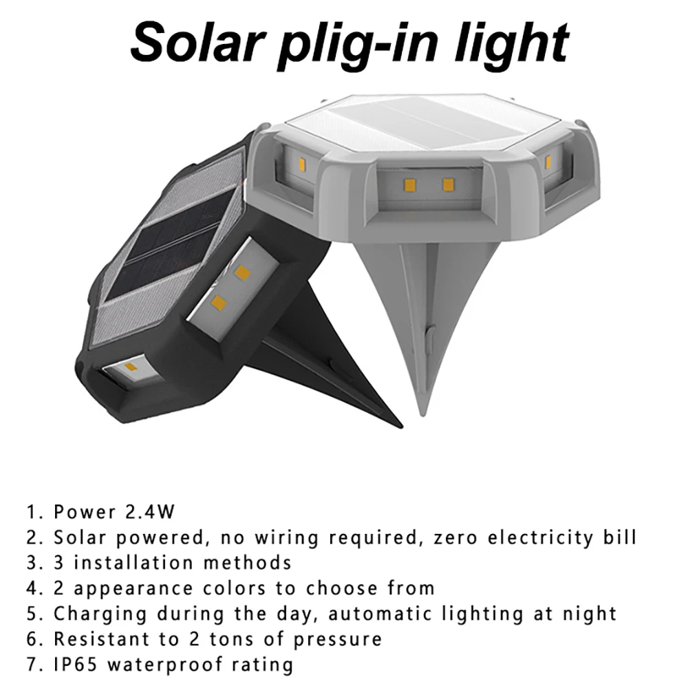 IP65 2.4W 12 led beads outdoor garden solar room type underground in ground walkway driveway buried lamp lights