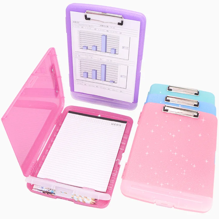 SUNSHING Nursing Plastic Clipboard With Storage Exam Document Filing Storage Case Office Supplies A4 Clipboards File Folder Box