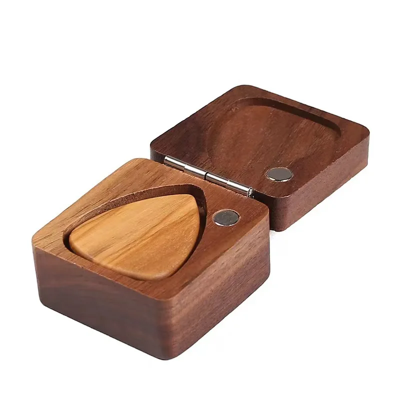 Handmade Boutique Wooden Guitar Pick Storage Box Hot Sale Portable Large Capacity Storage Box
