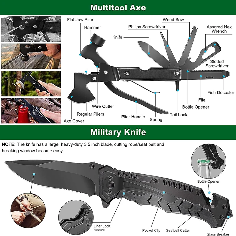 Professional emergency 142pcs Camping survival kit Wilderness SOS Fishing Hunting bag Adventure outdoor gear First Aid kits