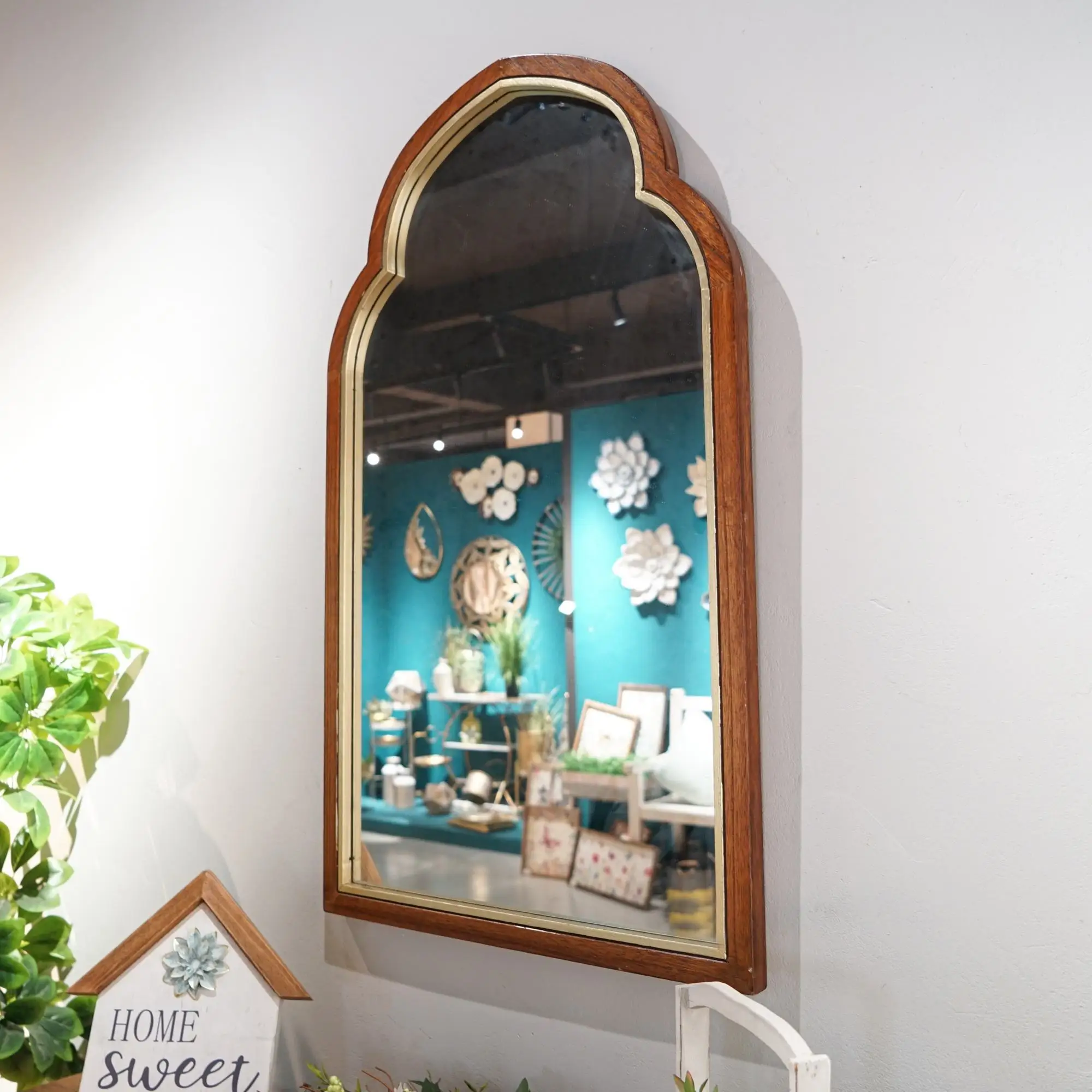 Hot Selling Art Irregular Wood Frame Wall Mirror Decorative Mirrors Living Room Bathroom Glass Wall Mirrors Decorative