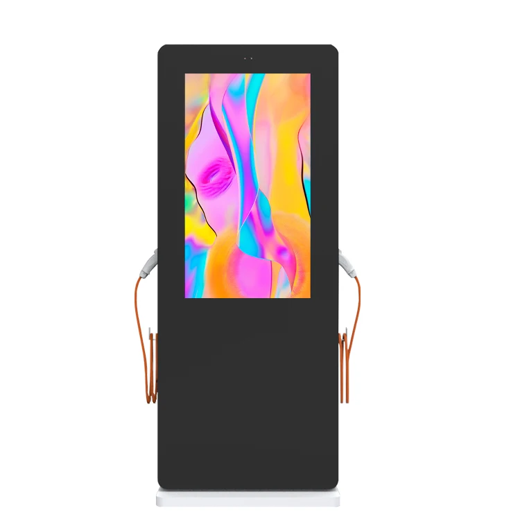 Outdoor IP65 waterproof double sided screens EV fast charging signage display totem for car charger