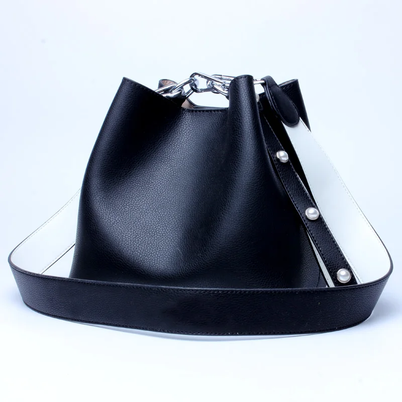 TS8036 2020 Fashion genuine leather shoulder bag manufacturer wholesale long strap handbag ladies anti-theft bucket bag