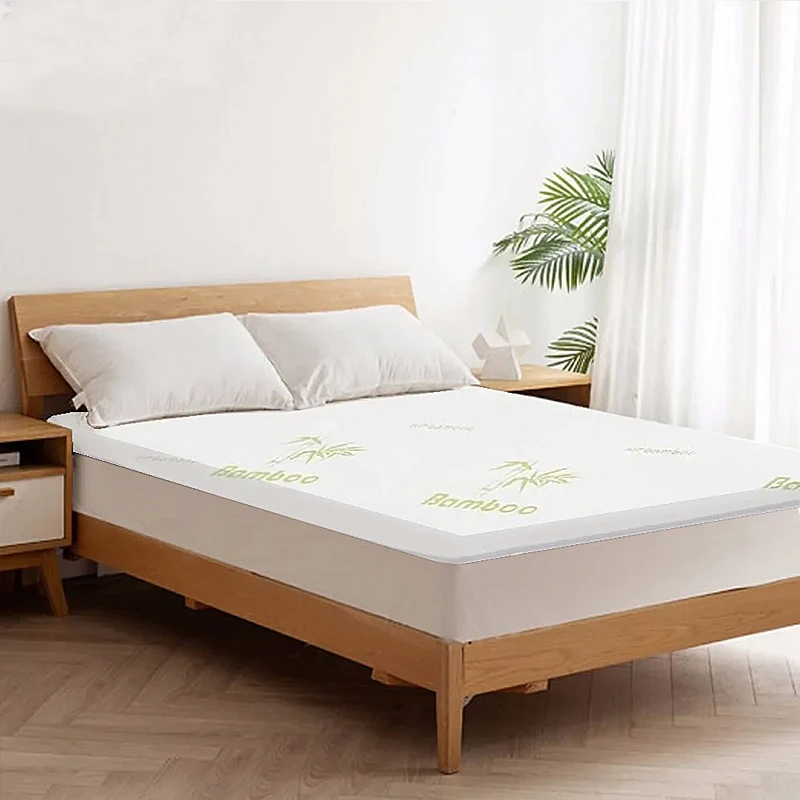 Twin Memory Foam Mattress Topper with Removable Zippered Hypoallergenic Bamboo Cover