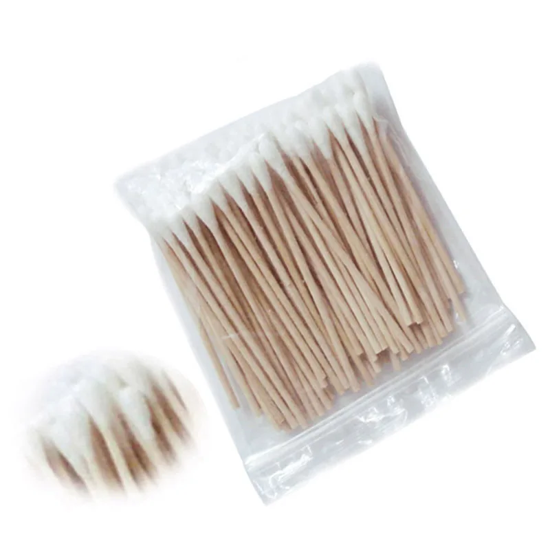 
Wooden Stick Fine Tip Cotton Buds Tattoo Applicator 