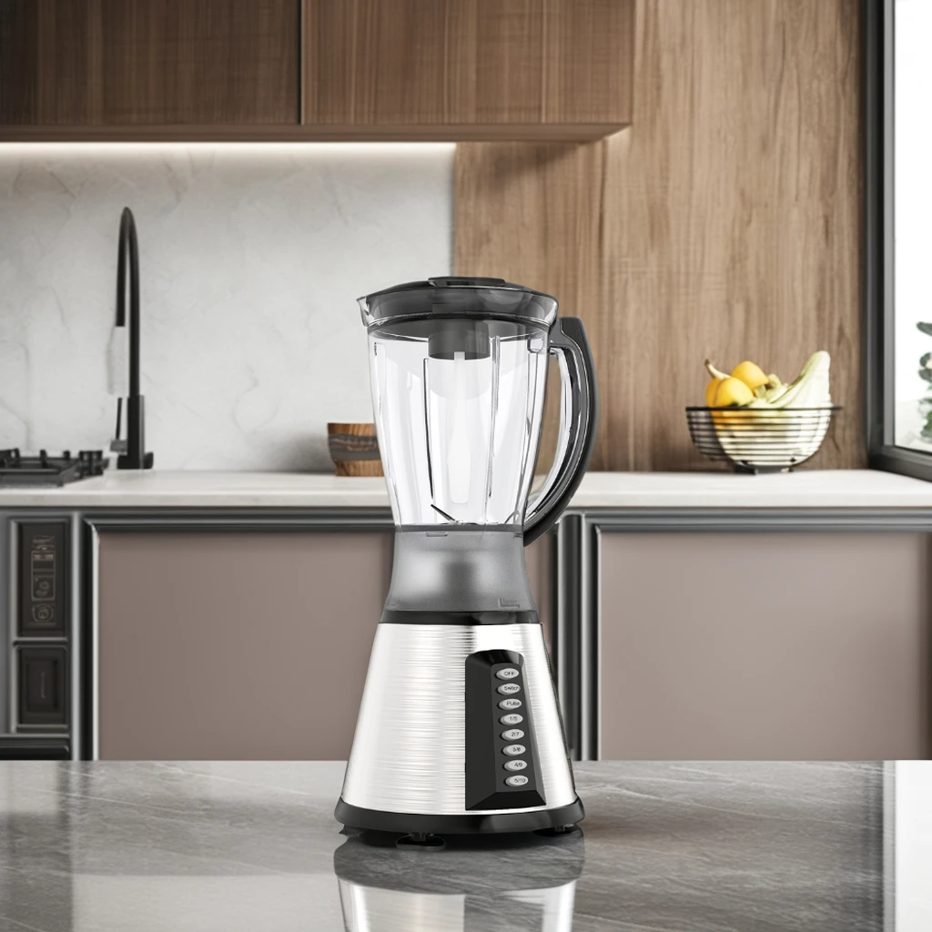 Stainless Steel Body 1.5L Plastic Jar 2 Speeds Electric Blender Table Blender