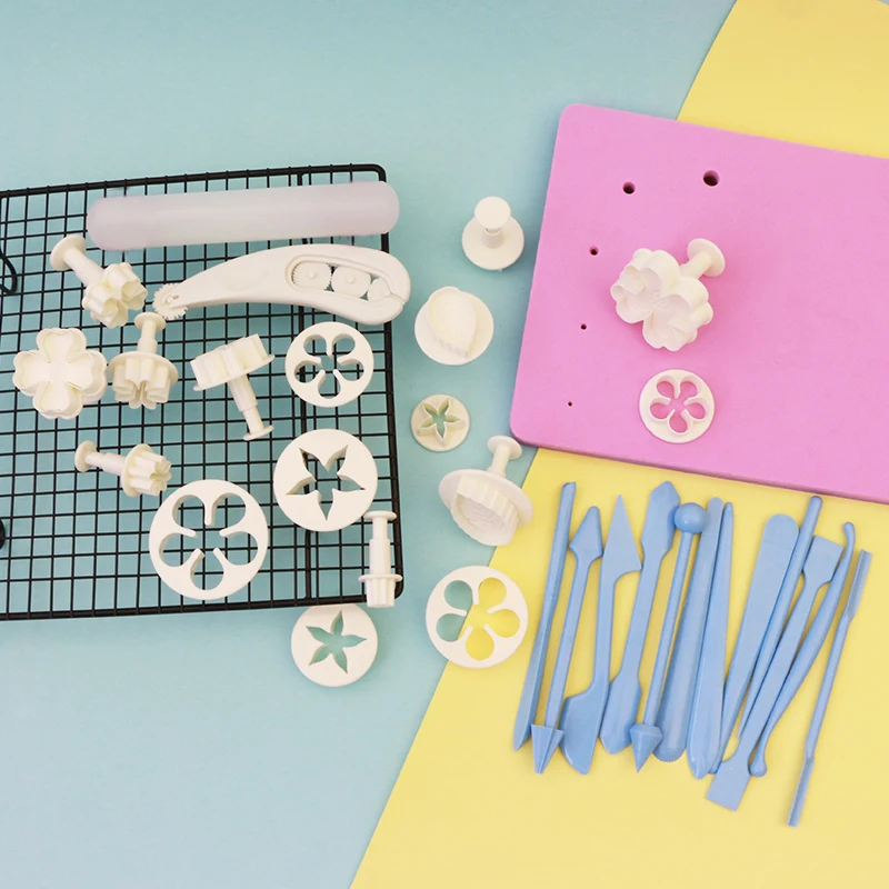 31 pcs rolling pin modelling tools set fondant cake decorating tools set