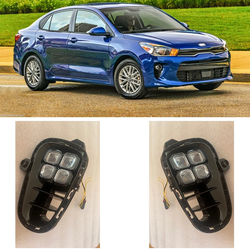 For K2 RIO Sedan & hatchback 2018 2019 2020 Yellow signal fog lights
