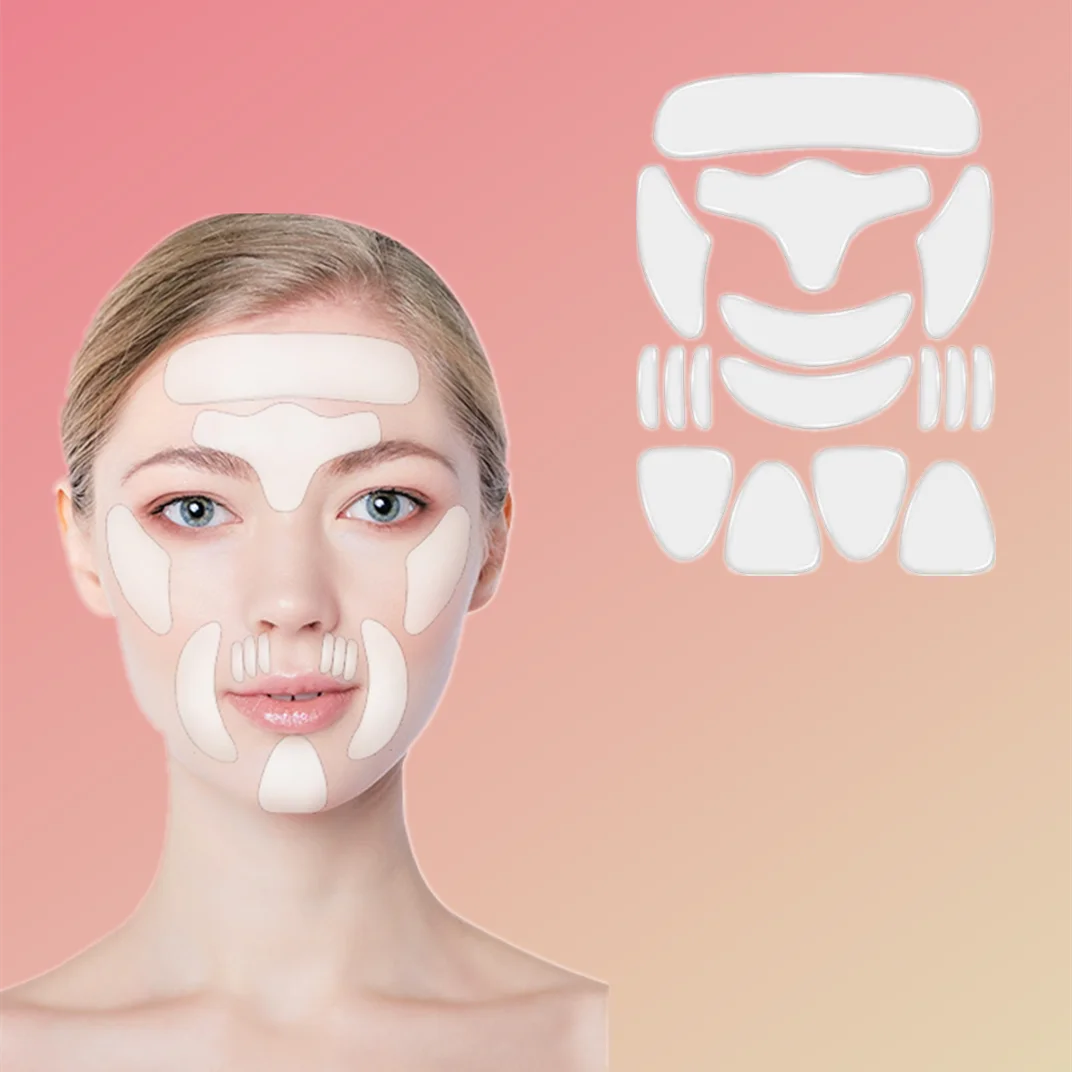 Custom Raised Rubber Reusable Anti Wrinkle Medical Grade 3D Silicone Face Patch Patches For Wrinkles